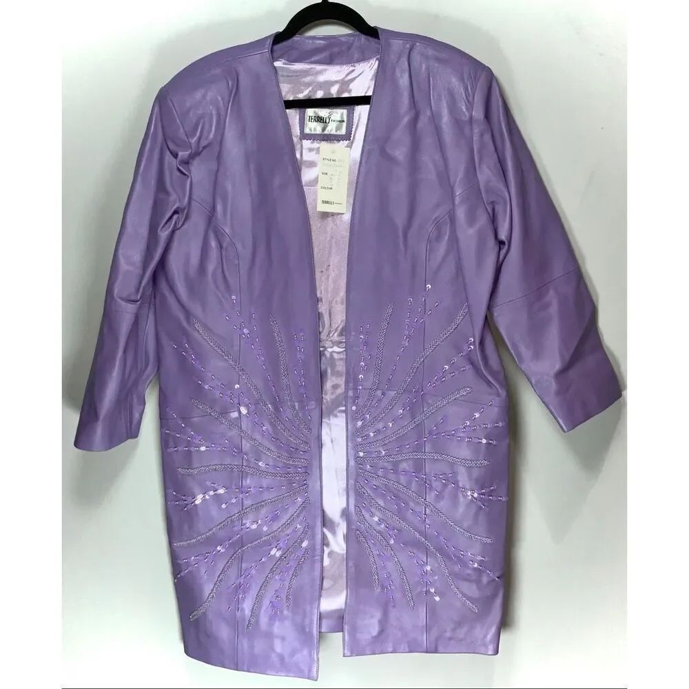 Terrell’s Fashion vintage purple leather jacket size 20